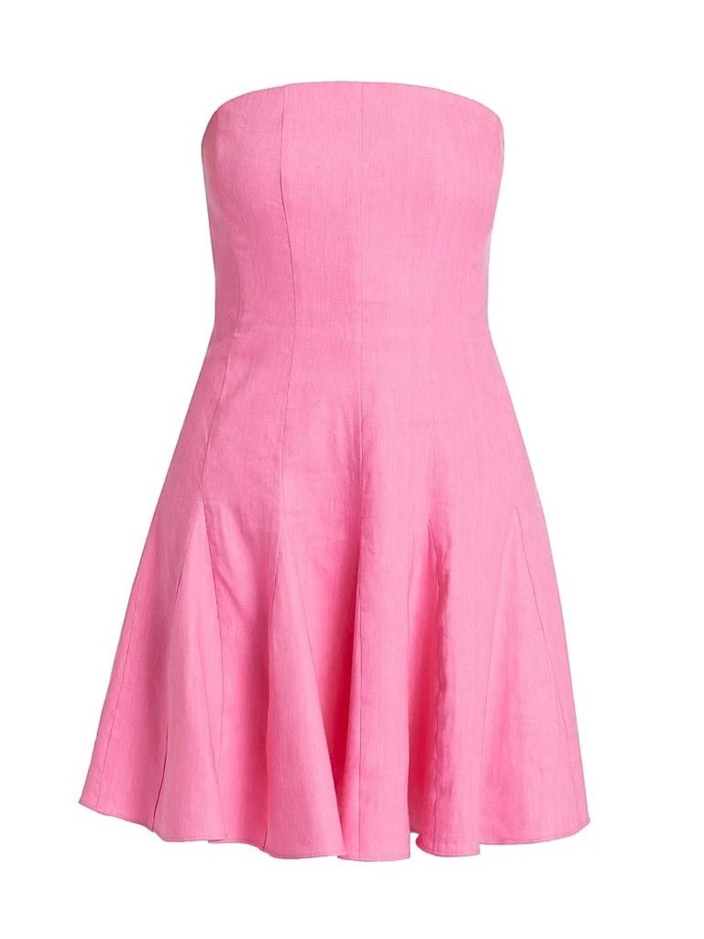 Milly Cameron Solid Linen Strapless Dress